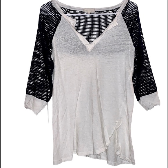 Buckle Tops - Gilded Intent Fishnet Sleeve Top Medium